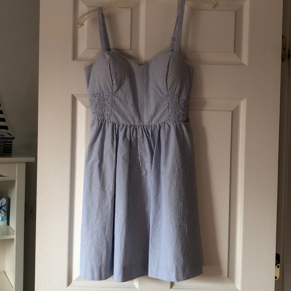 Lilly Pulitzer blue and white searsucker sundress